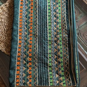 Haritha green pure silk saree with hand embroidered pallu